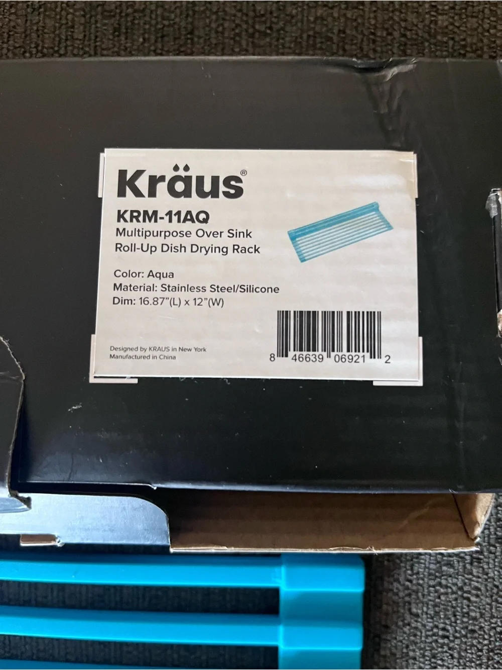 Kraus Aqua Silicone Roll-Up Drying Rack for Sinks